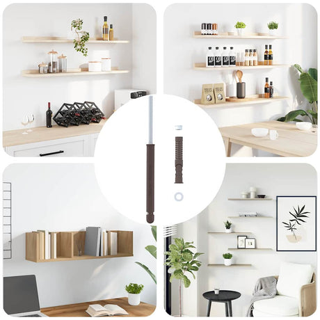 Vidaxl drijvende plank beugels 12 pcs beige ø14 x 210 mm staal