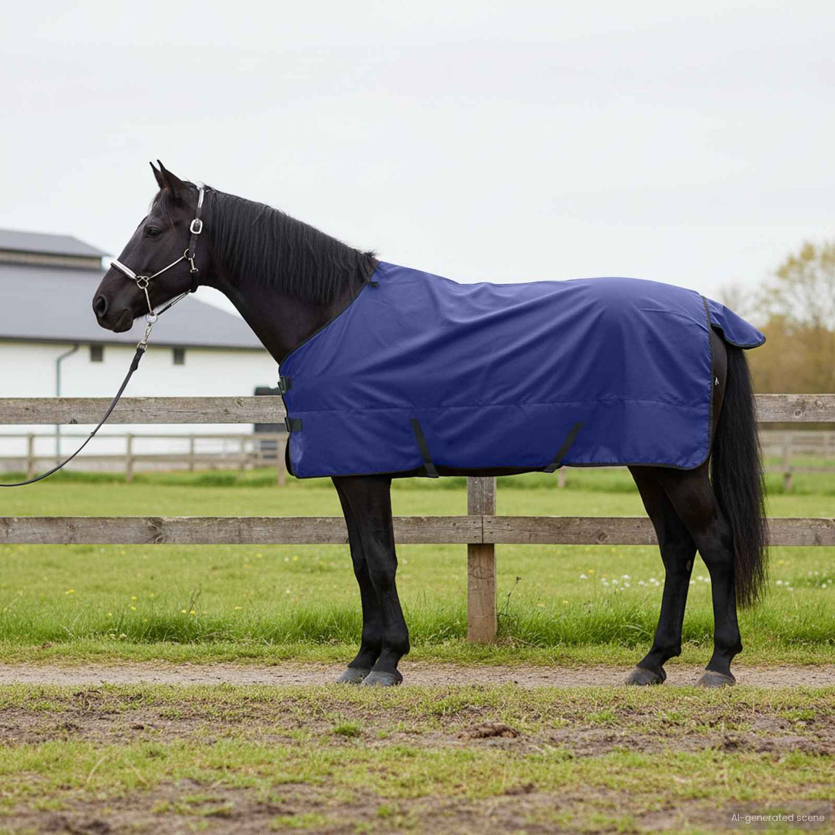 Vidaxl paardendeken donkergroen en zwart 125 cm polyester