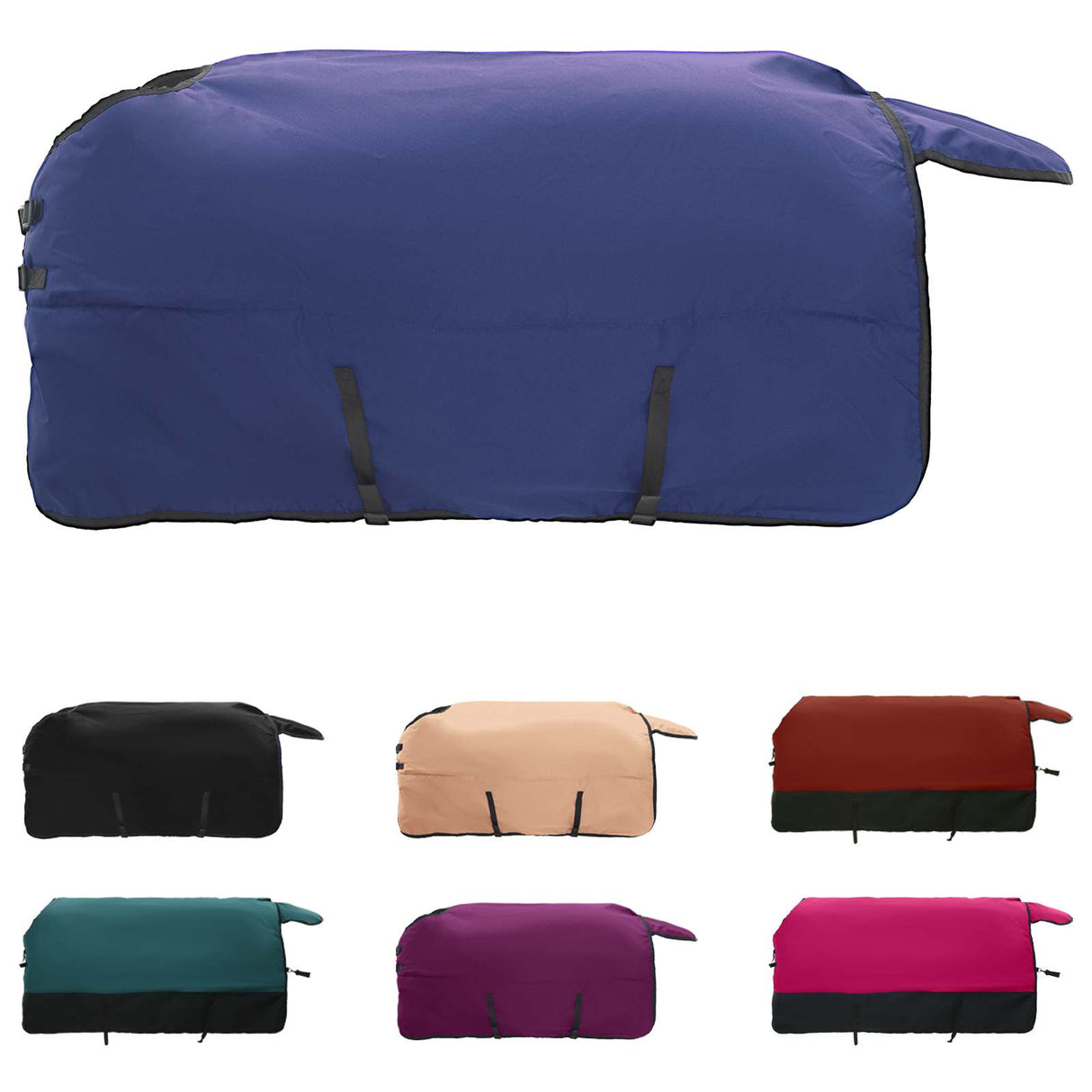 Vidaxl paardendeken donkergroen en zwart 135 cm polyester