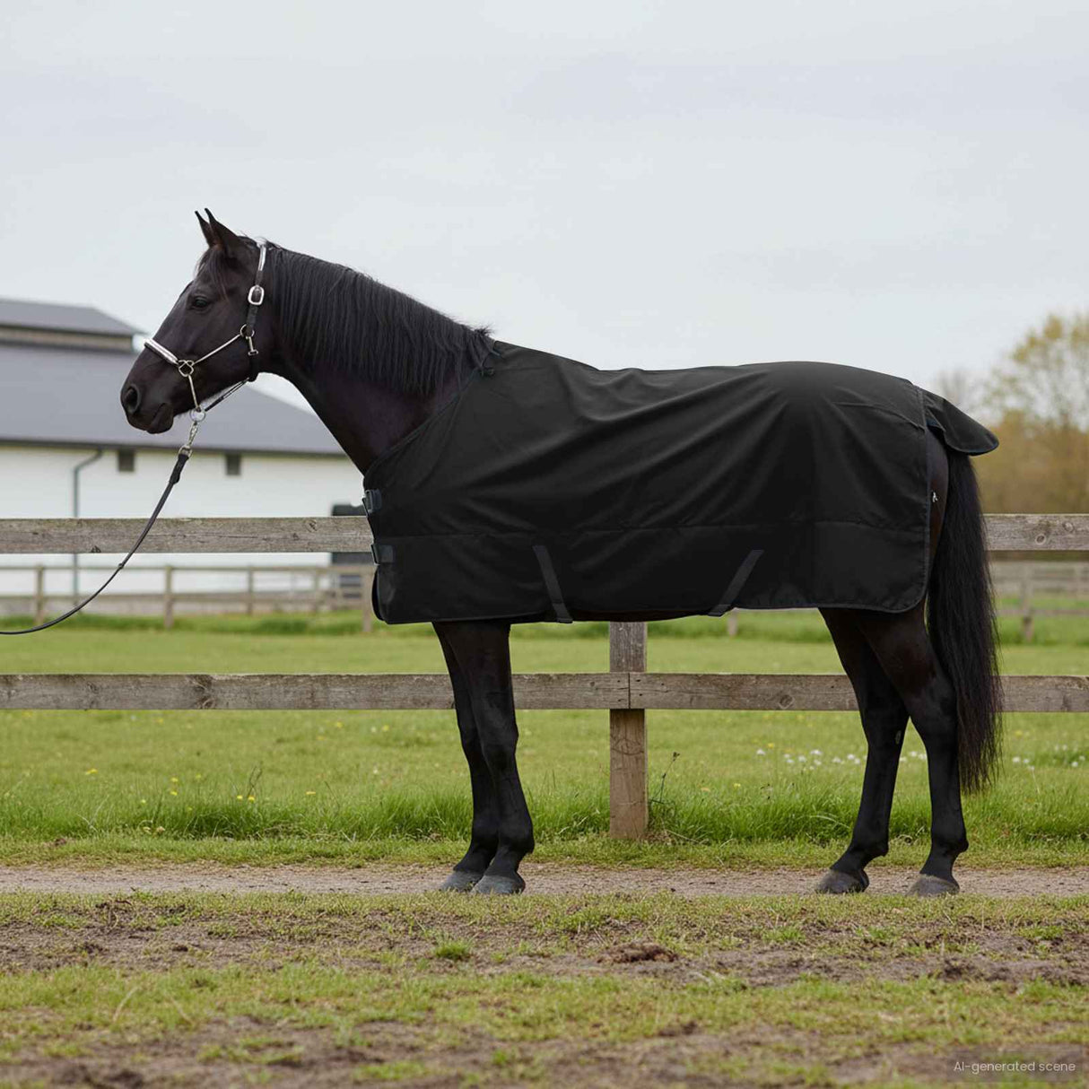 Vidaxl paardendeken donkergroen en zwart 125 cm polyester