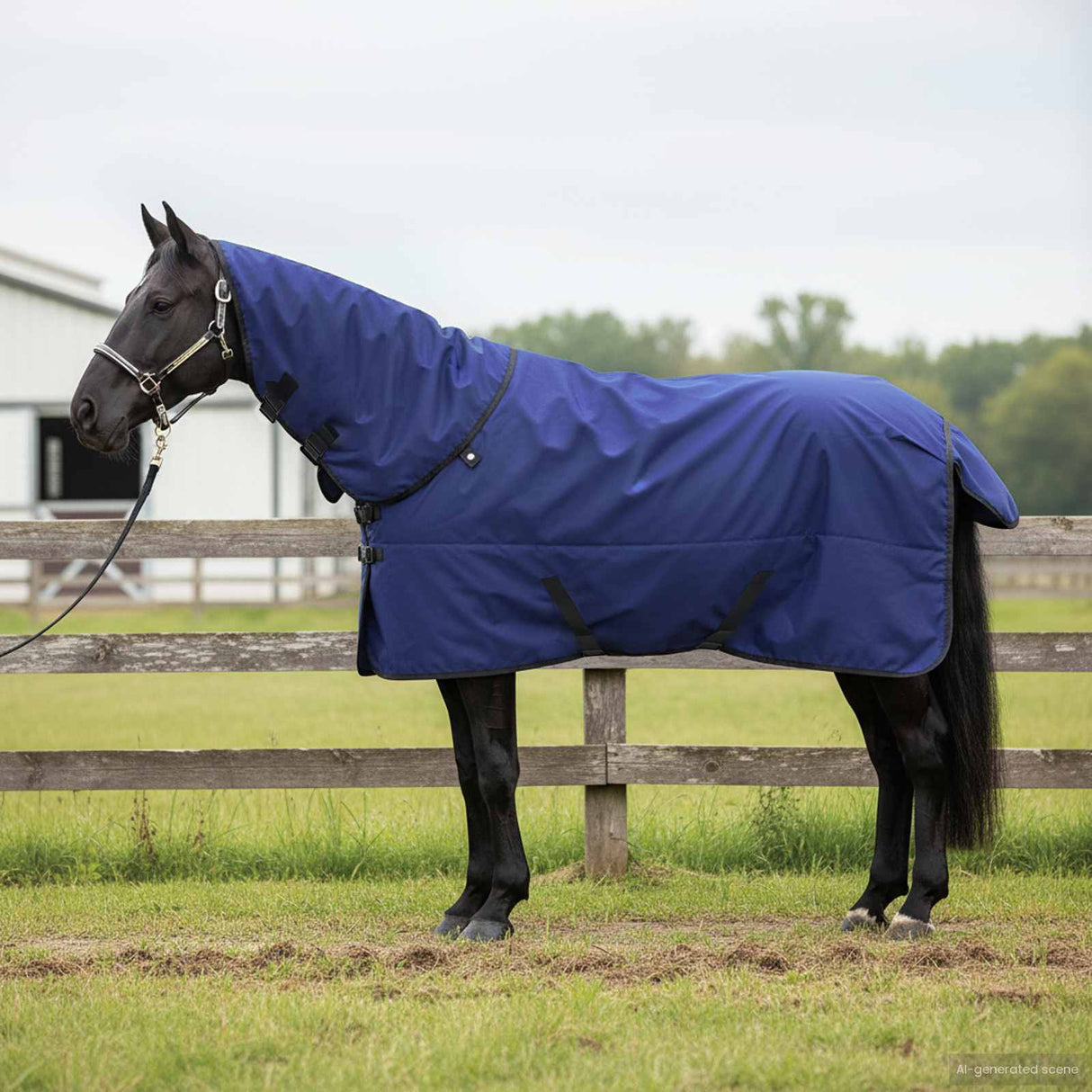 Vidaxl paardendeken donkergroen en zwart 165 cm polyester