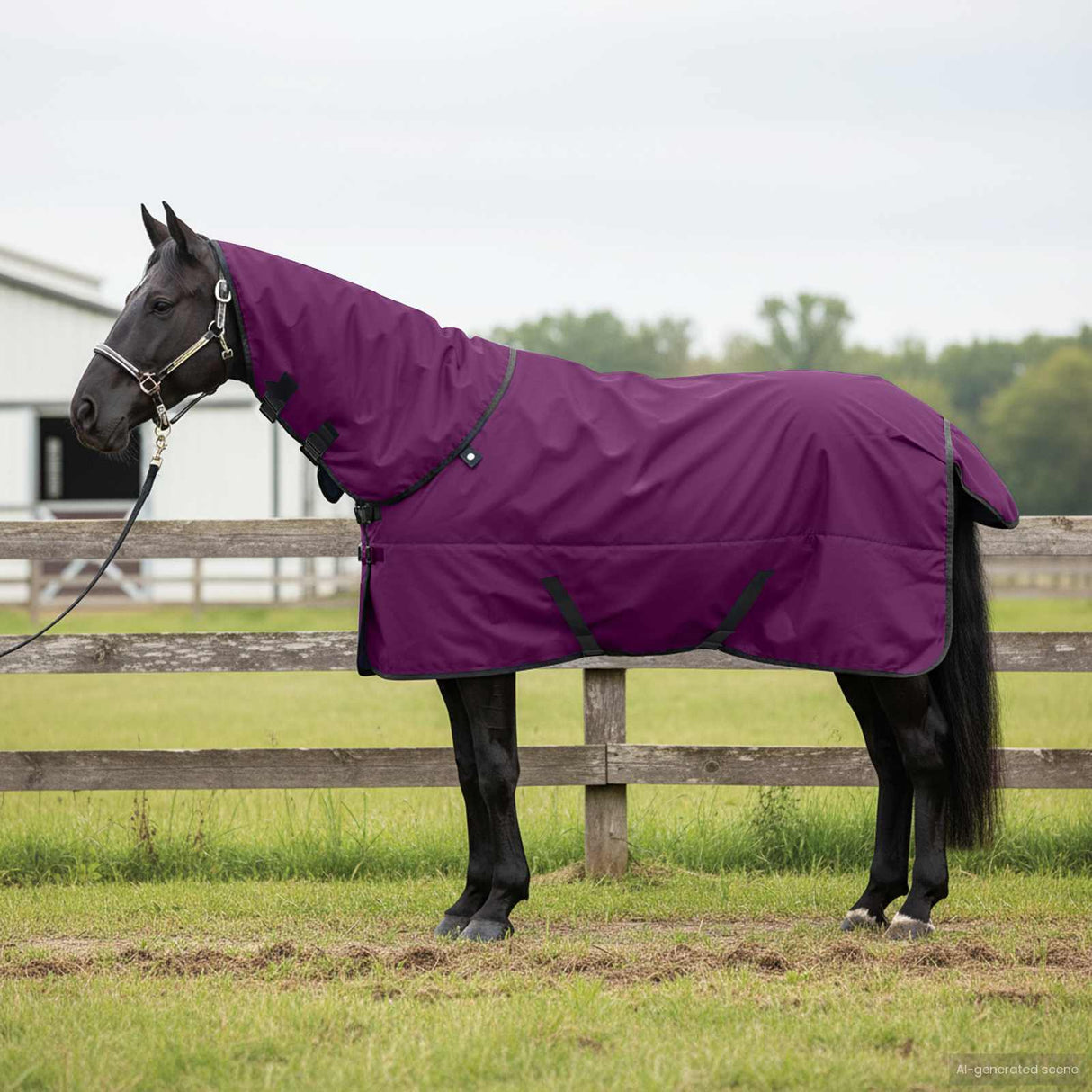 Vidaxl paardendeken donkergroen en zwart 75 cm polyester