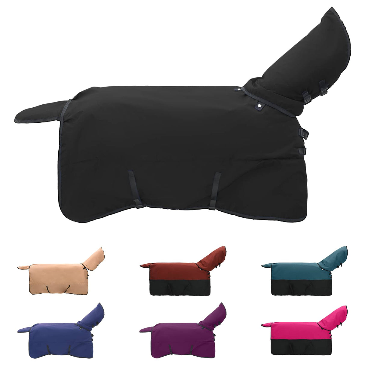 Vidaxl paardendeken donkergroen en zwart 125 cm polyester
