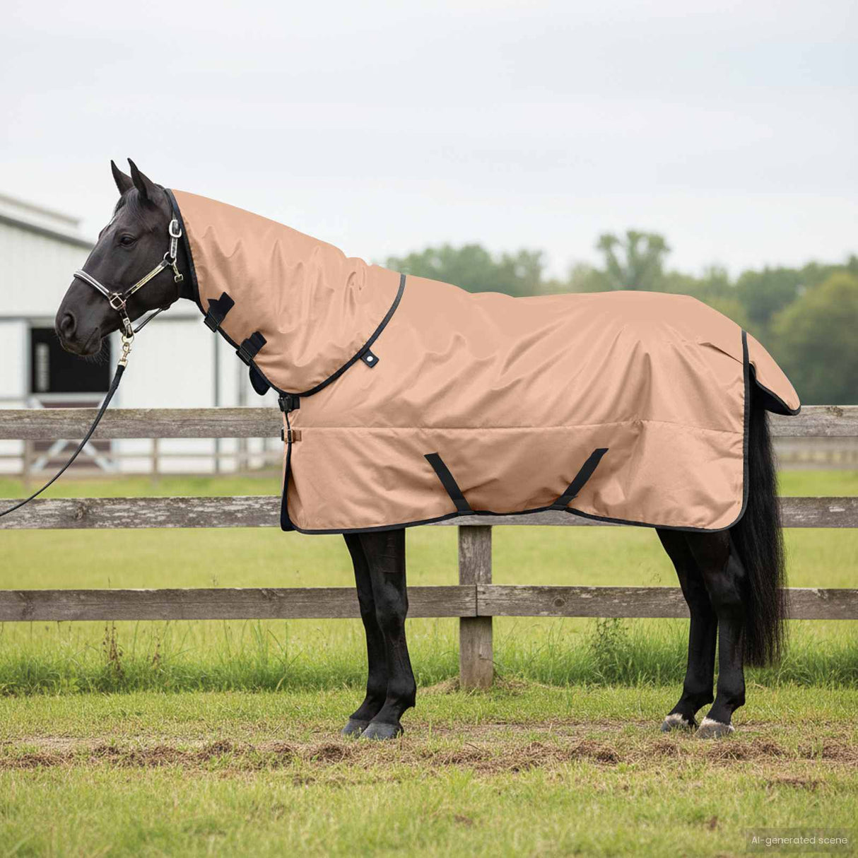 Vidaxl paardendeken cappuccino 155 cm polyester