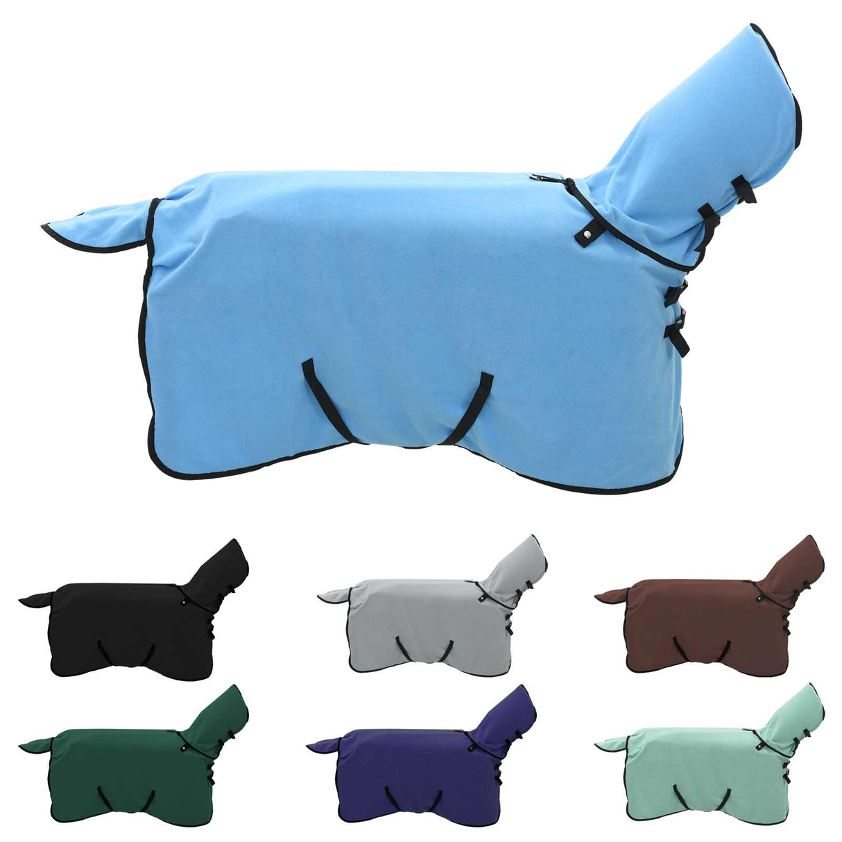 Vidaxl paardendeken volledige aqua 75 cm polyester
