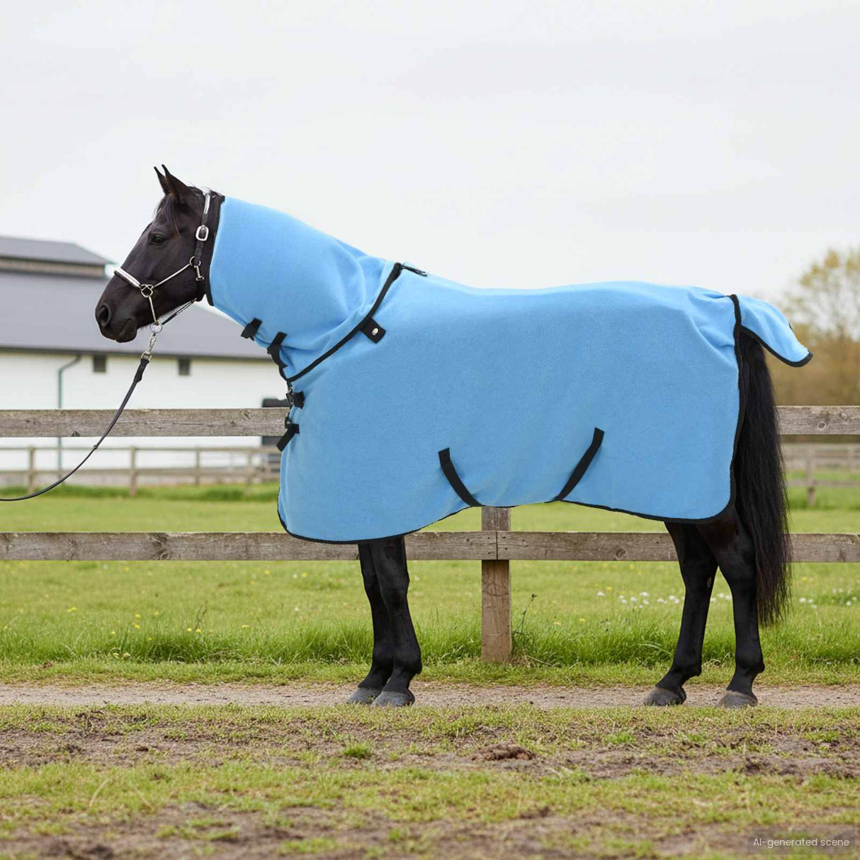 Vidaxl paardendeken volledige aqua polyester
