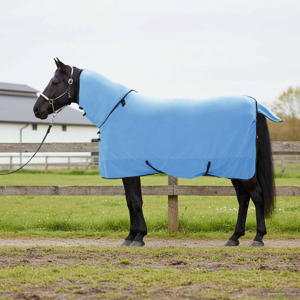 Vidaxl paardendeken volledige aqua polyester