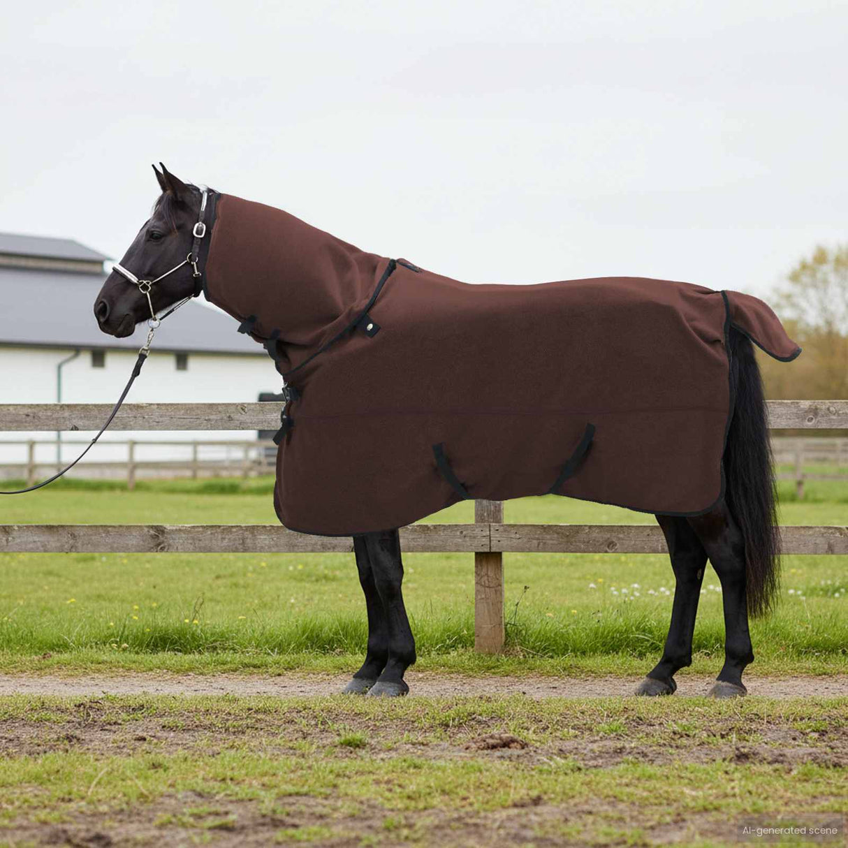 Vidaxl paardendeken volledig donkerbruin polyester