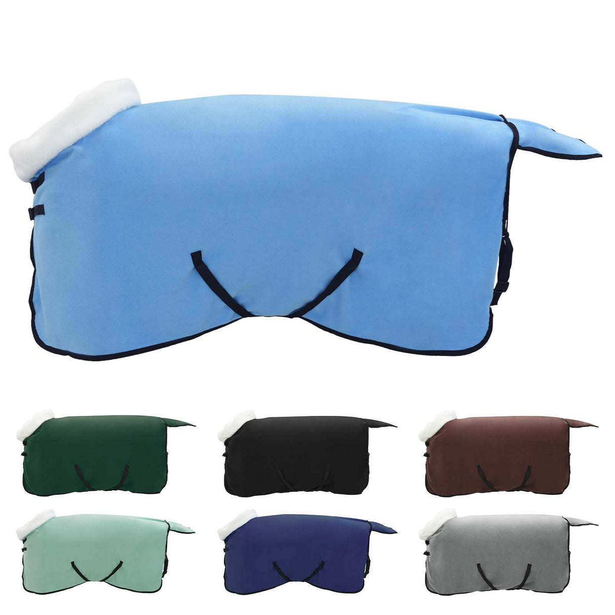 Vidaxl paardendeken volledige aqua 95 cm polar fleece