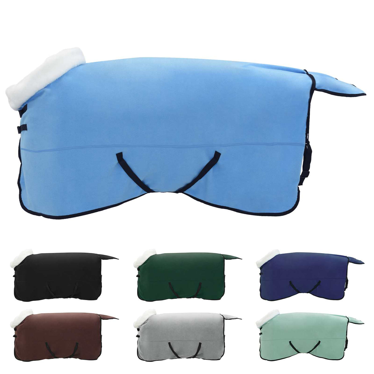Vidaxl paardendeken volledige aqua 125 cm polar fleece
