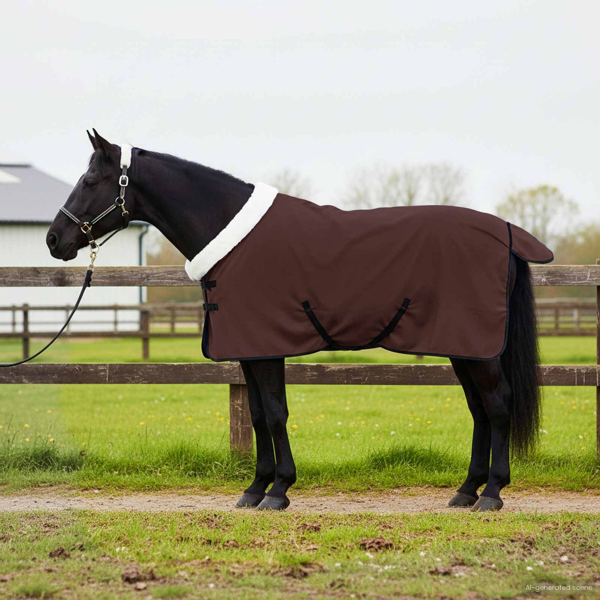 Vidaxl paardendeken volledig donkerbruin 75 cm polar fleece