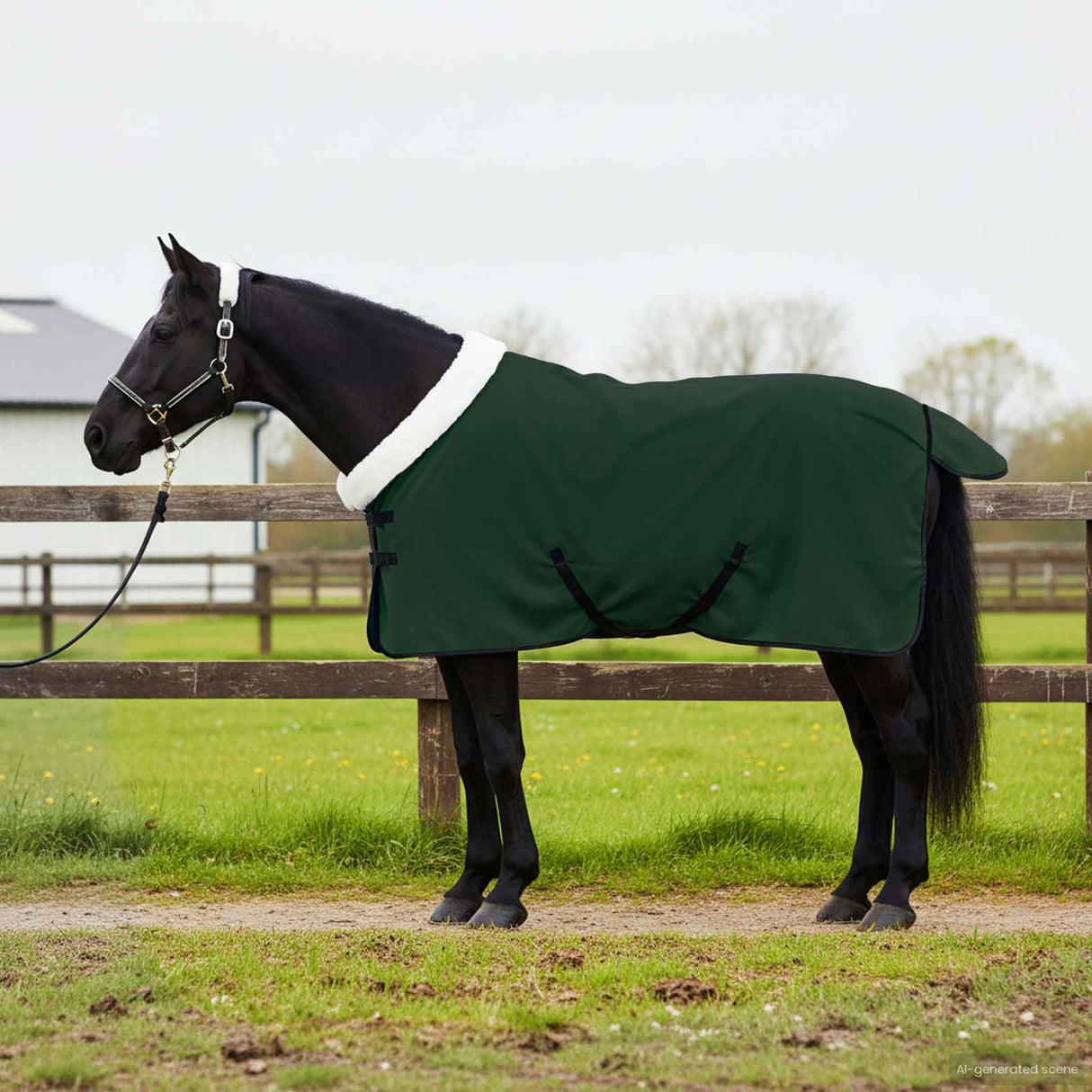 Vidaxl paardendeken volledig donkergroen 75 cm polar fleece