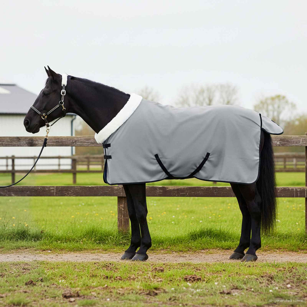 Vidaxl paardendeken volledig lichtgrijs 75 cm polar fleece
