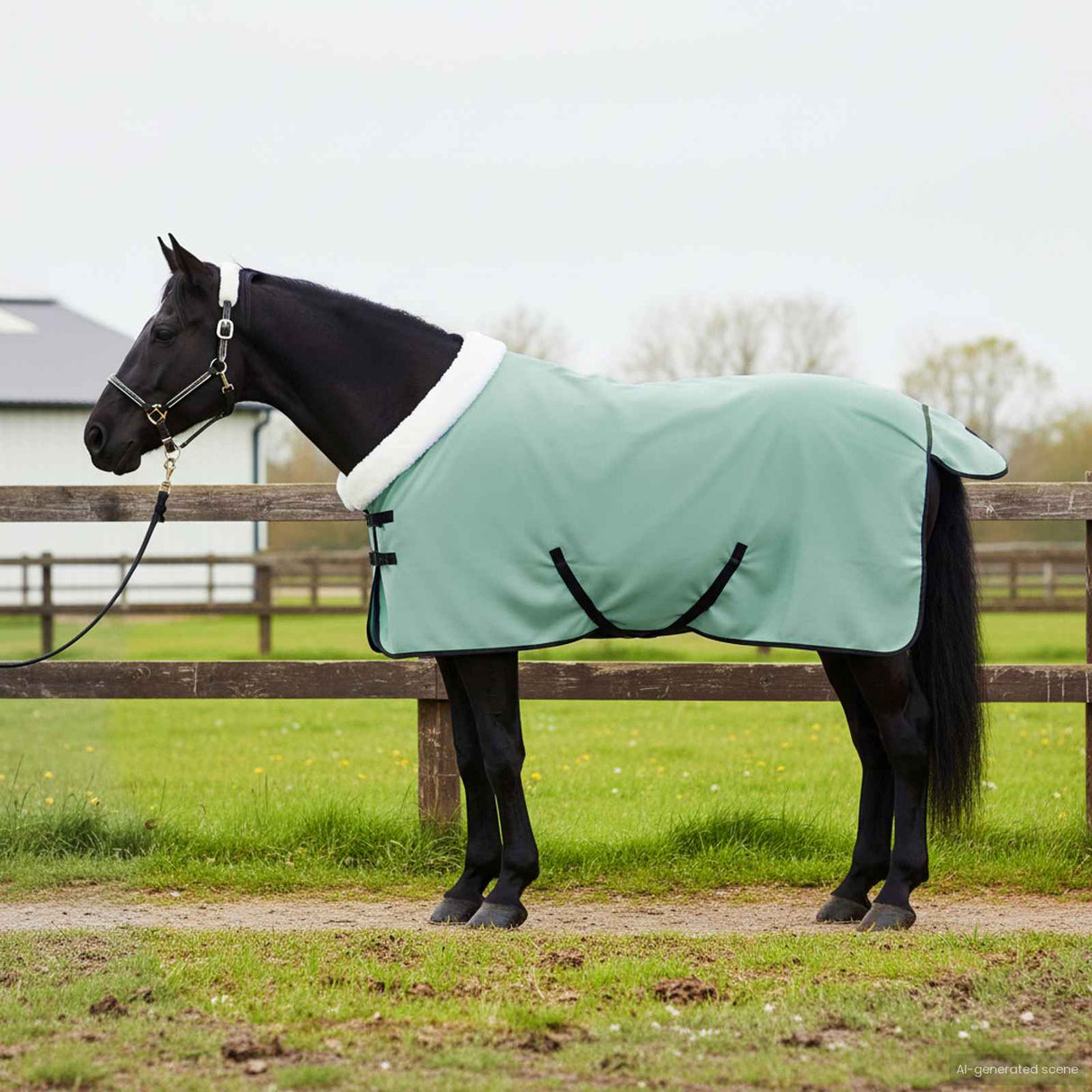 Vidaxl paardendeken volledig donkergroen 85 cm polar fleece