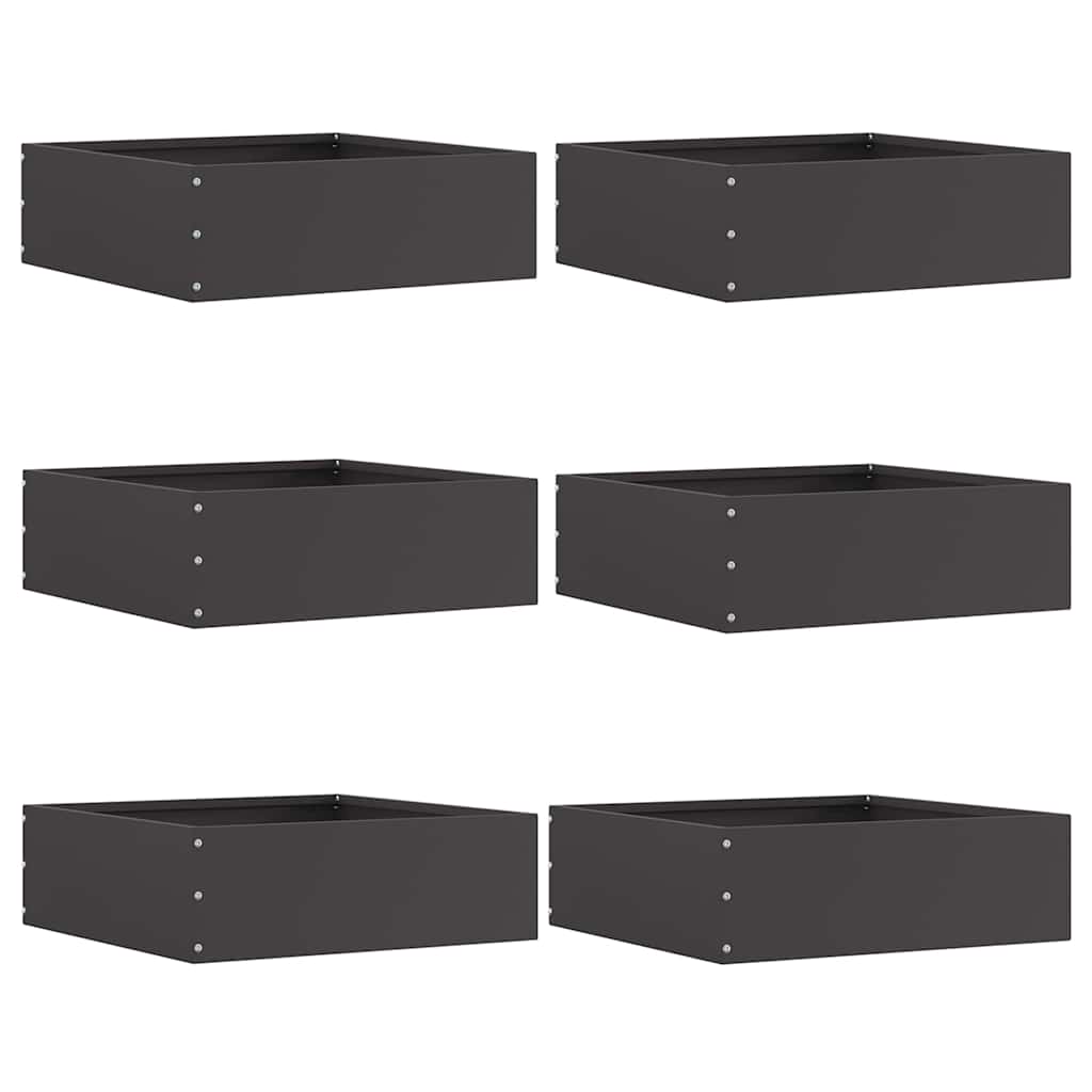 Vidaxl tuinrand 6 pcs zwart 40 x 40 x 13 cm staal