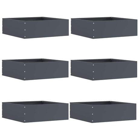 Vidaxl tuinrand 6 pcs antraciet 40 x 40 x 13 cm staal