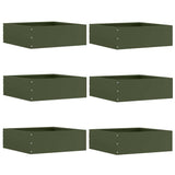 Vidaxl tuinrand 6 pcs olijf groen 40 x 40 x 13 cm staal