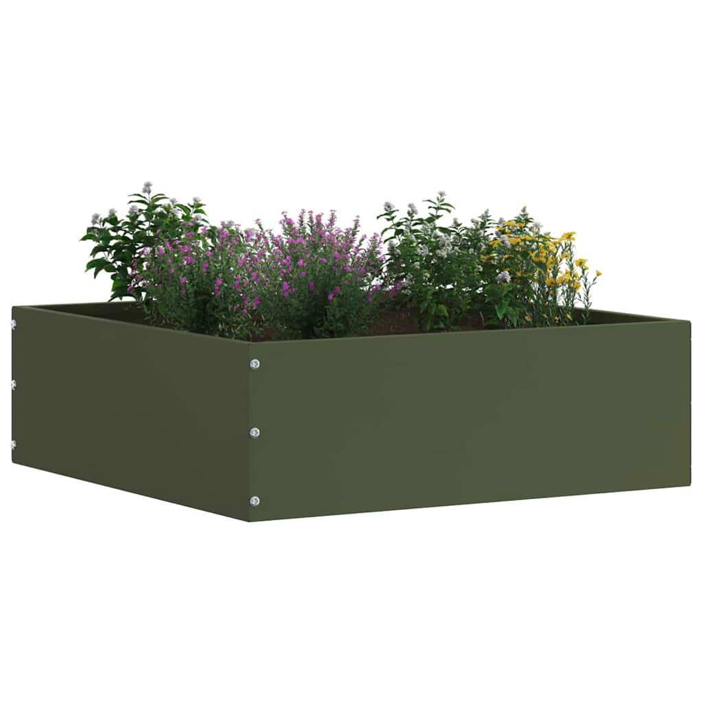 Vidaxl tuinrand 6 pcs olijf groen 40 x 40 x 13 cm staal