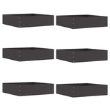 Vidaxl tuinrand 6 pcs zwart 50 x 50 x 13 cm staal