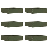 Vidaxl tuinrand 6 pcs olijf groen 50 x 50 x 13 cm staal