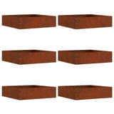 Vidaxl tuinrand 6 pcs roestig 50 x 50 x 13 cm cortenstaal