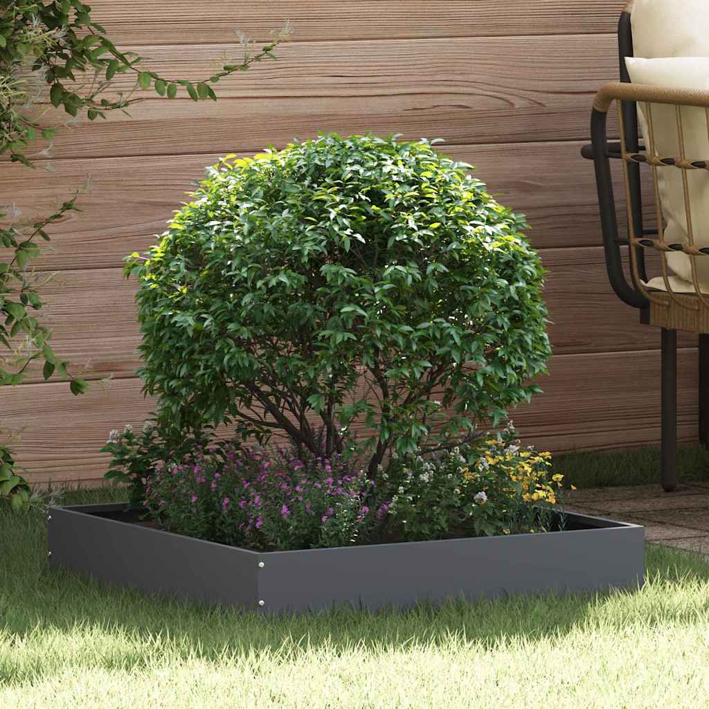 Vidaxl tuinrand 6 pcs antraciet 60 x 60 x 13 cm staal
