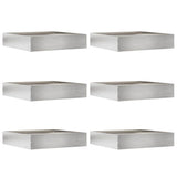 Vidaxl tuinrand 6 pcs zilver 60 x 60 x 13 cm roestvrij staal
