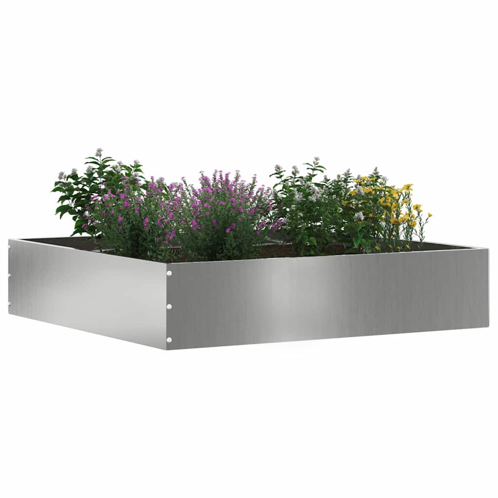 Vidaxl tuinrand zilver 60 x 60 x 13 cm gegalvaniseerd staal
