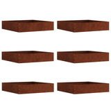 Vidaxl tuinrand 6 pcs roestig 60 x 60 x 13 cm cortenstaal