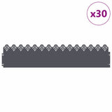 Vidaxl gazonranden 30 pcs antraciet 103 x 0,05 x 22 cm staal