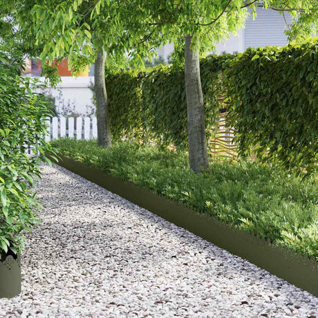 Vidaxl gazonranden 20 st 103 x 0,05 x 22 cm staal olijfgroen