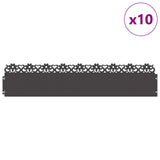 Vidaxl gazonranden 10 pcs zwart 103 x 0,05 x 22 cm staal