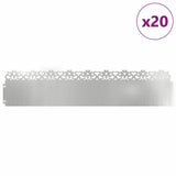 Vidaxl gazonranden 20 pcs zilver 103 x 0,05 x 22 cm