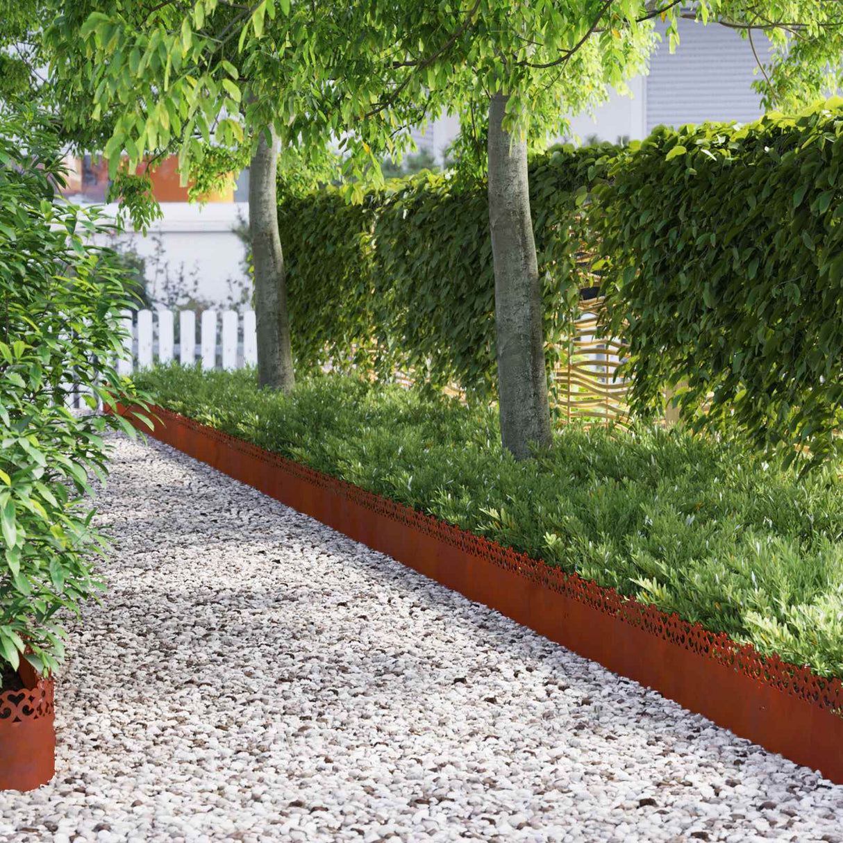 Vidaxl gazonranden 30 pcs roestig 103 x 0,05 x 22 cm cortenstaal