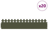 Vidaxl gazonranden 20 pcs olijf groen 103 x 0,05 x 22 cm staal