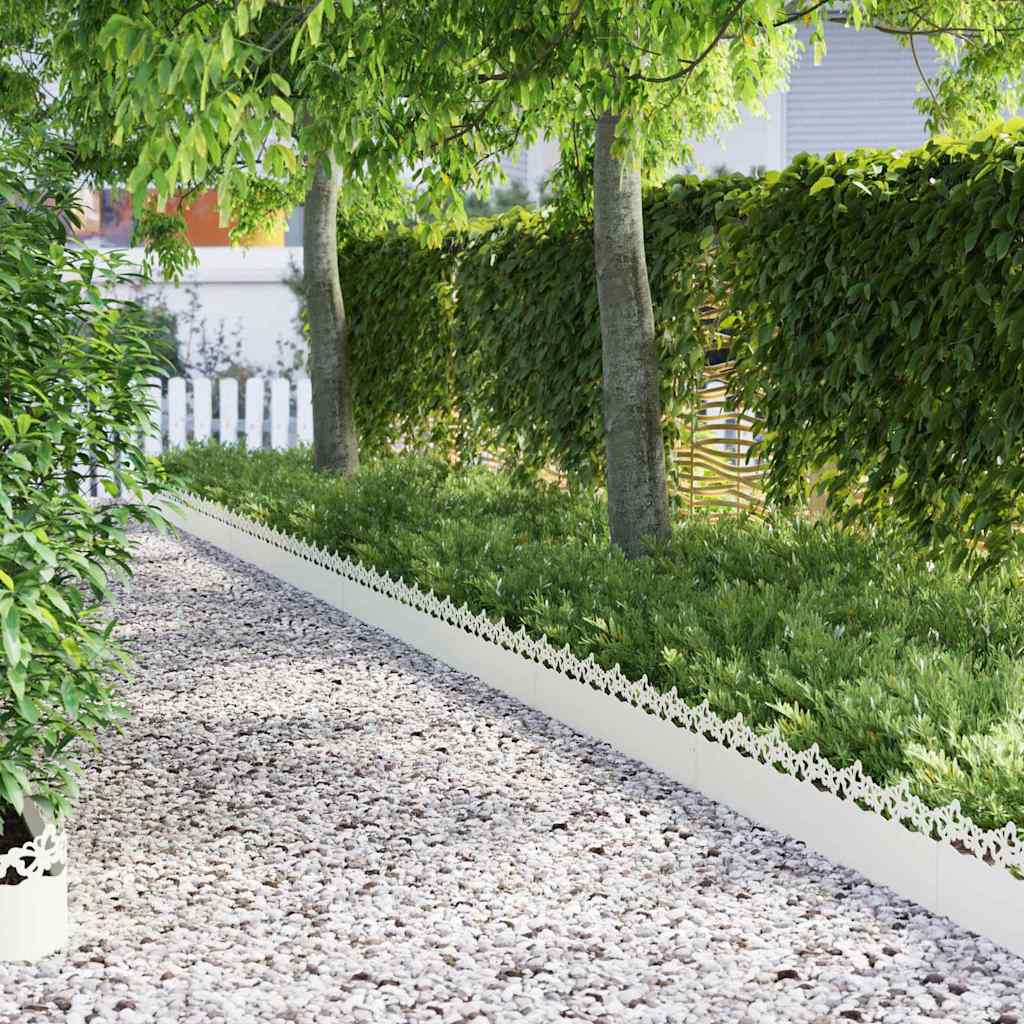 Vidaxl gazonranden 30 pcs wit 103 x 0,05 x 22 cm staal