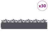Vidaxl gazonranden 30 pcs antraciet 103 x 0,05 x 22 cm staal