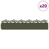 Vidaxl gazonranden 20 pcs olijf groen 103 x 0,05 x 22 cm staal