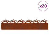 Vidaxl gazonranden 20 pcs roestig 103 x 0,05 x 22 cm cortenstaal
