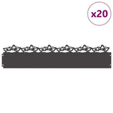 Vidaxl gazonranden 20 pcs zwart 103 x 0,05 x 22 cm staal