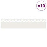 Vidaxl gazonranden 10 pcs wit 103 x 0,05 x 22 cm staal