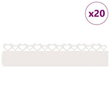 Vidaxl gazonranden 20 pcs wit 103 x 0,05 x 22 cm staal