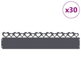 Vidaxl gazonranden 30 pcs antraciet 103 x 0,05 x 22 cm staal