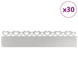 Vidaxl gazonranden 30 pcs zilver 103 x 0,05 x 22 cm roestvrij staal