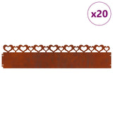 Vidaxl gazonranden 20 pcs roestig 103 x 0,05 x 22 cm cortenstaal