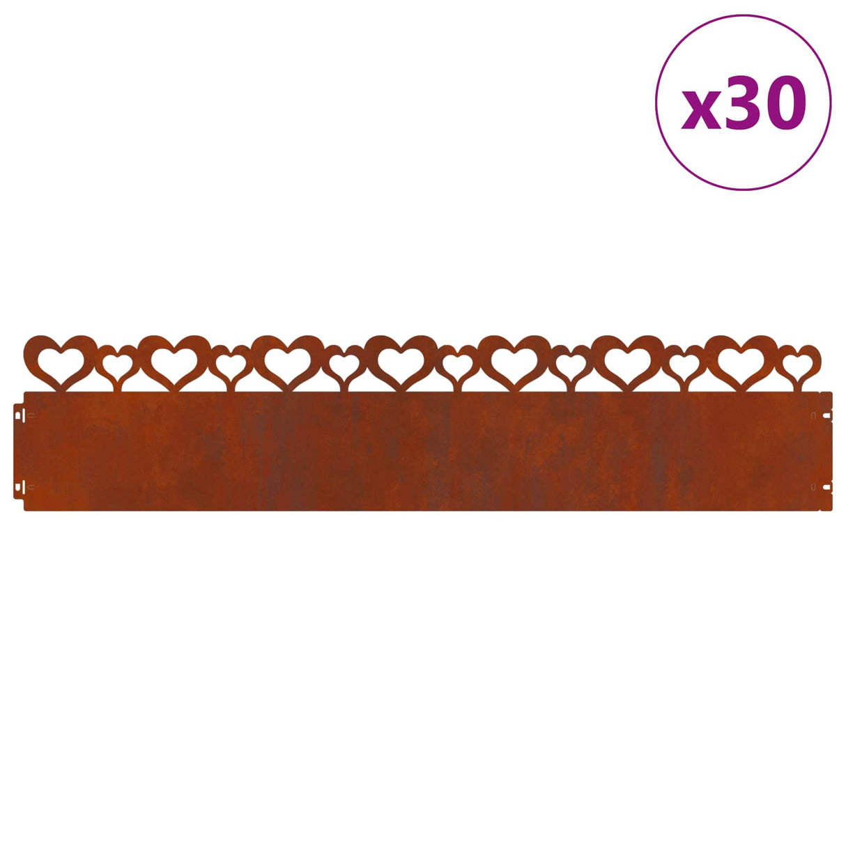 Vidaxl gazonranden 30 pcs roestig 103 x 0,05 x 22 cm cortenstaal