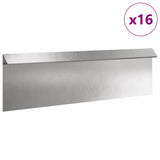 Vidaxl slakkenhekje 16 pcs zilver 100 x 3,5 x 25 cm roestvrij staal
