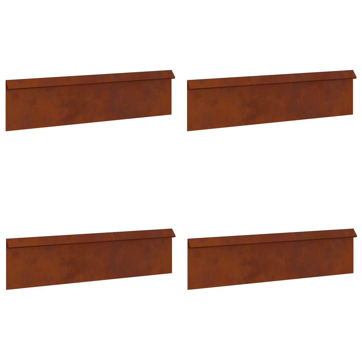 Vidaxl slakkenhekje 4 pcs roestig 100 x 3,5 x 25 cm cortenstaal