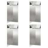 Vidaxl slakkenhekje 4 pcs zilver 10 x 10 x 25 cm roestvrij staal