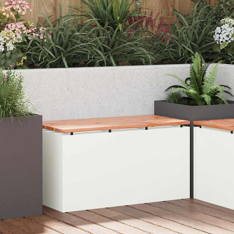 Vidaxl tuinbank wit 80 x 40 x 43 cm staal